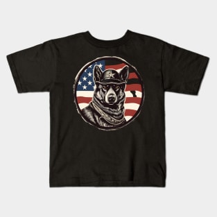 Norwegian Elkhound 4th of July Kids T-Shirt